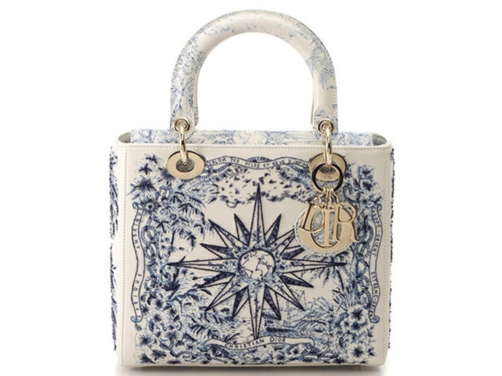 Christian Dior Reve d Infini Lady Handbag White x Blue